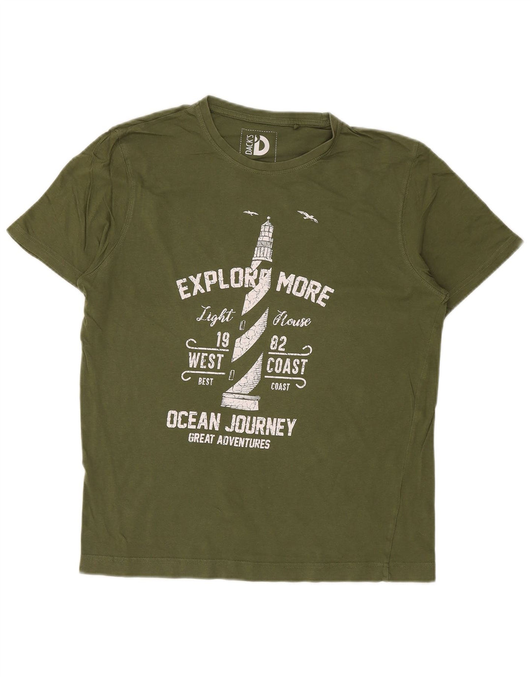 Dack's Camiseta gráfica para hombre Top Algodón caqui mediano