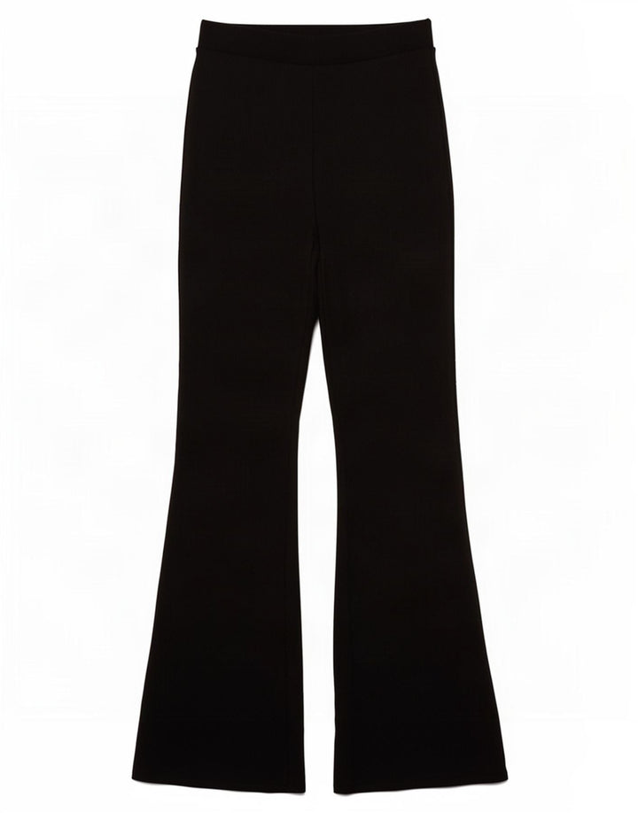 Zara Mujer Pantalones De Chándal Acampanados UK 42 Medio Negro Poliéster