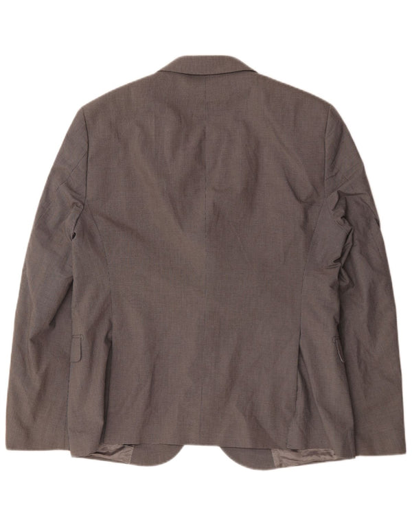 Daniele Alessandrini Chaqueta tipo blazer de 2 botones para hombre IT 52 XL Pata de gallo gris