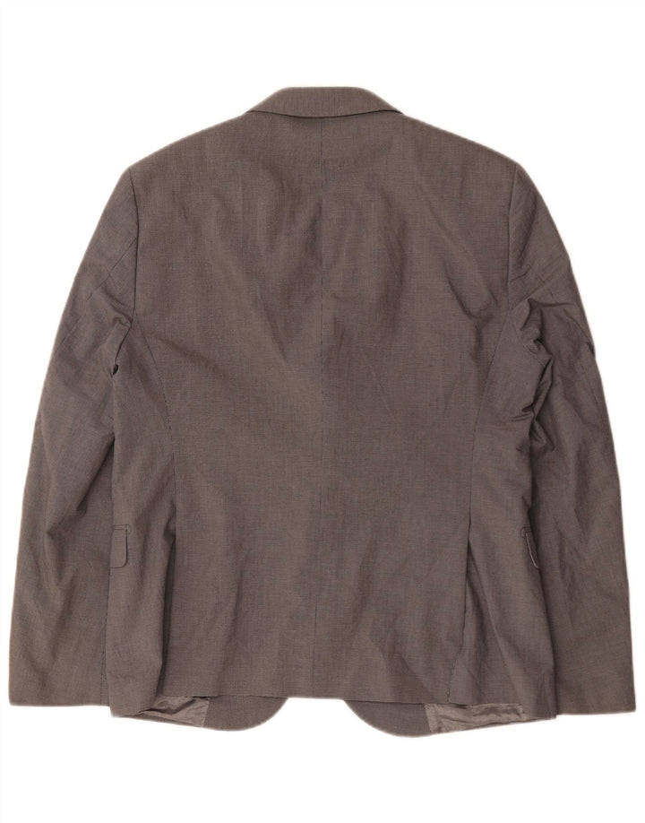 Daniele Alessandrini Chaqueta tipo blazer de 2 botones para hombre IT 52 XL Pata de gallo gris