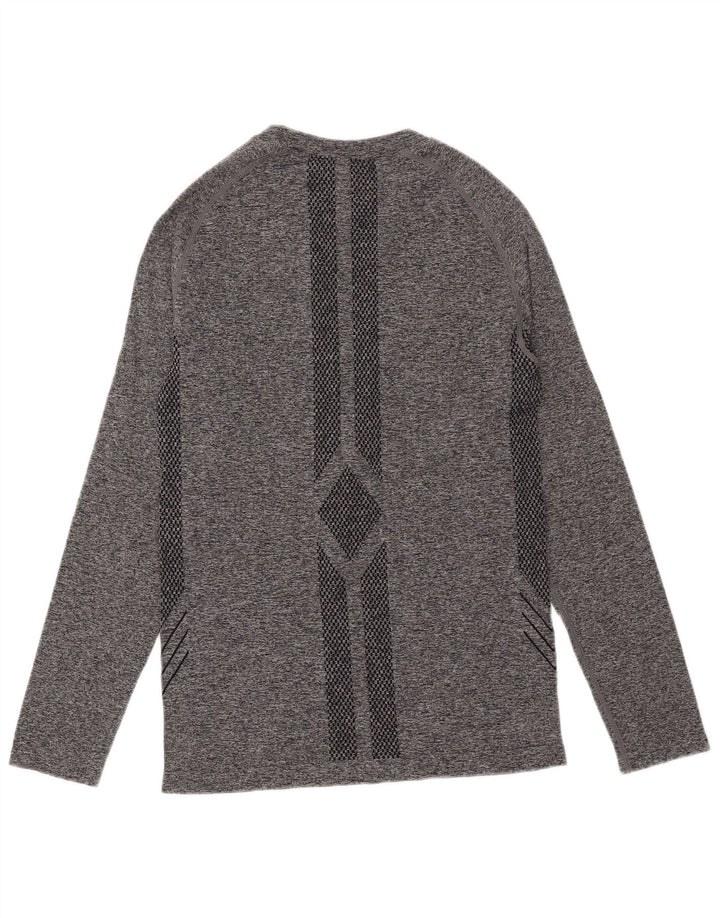 Camiseta de hombre Mountain Warehouse de manga larga de poliamida geométrica gris medio