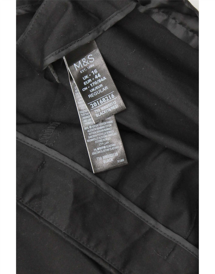 Marks & Spencer Pantalones Capri Regulares para Mujer UK 46 Large W34 L21 Negro