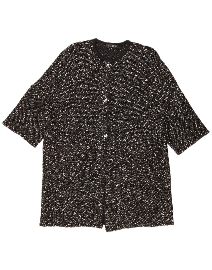 Liu Jo Suéter tipo cárdigan largo de manga corta para mujer IT 44 Medium Black