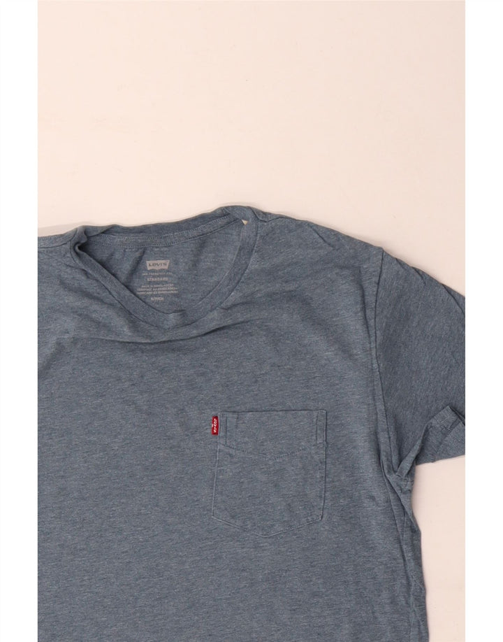 LEVI'S Camiseta estándar para hombre, talla pequeña, azul