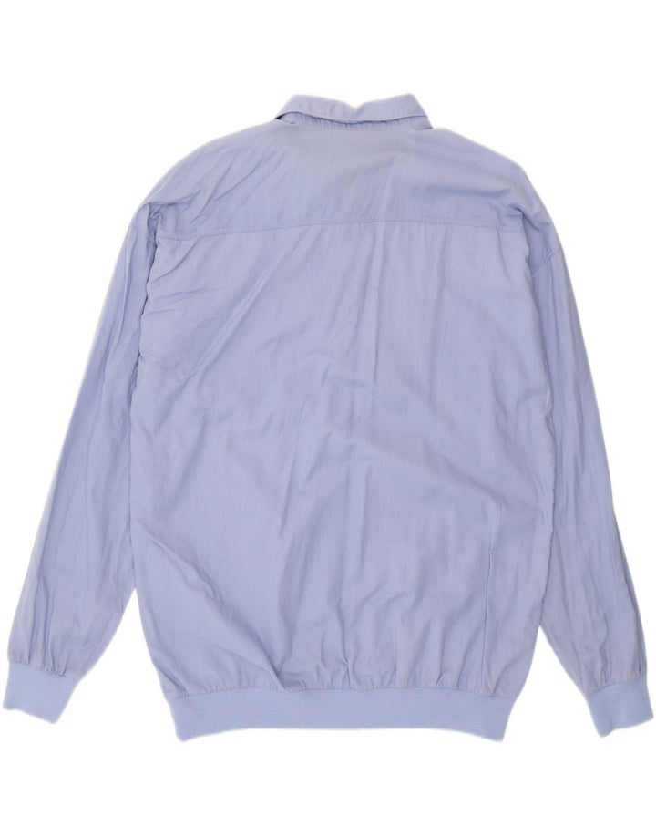Vintage hombre jersey camisa IT 50/52 grande azul colorblock algodón