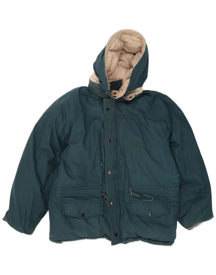 BRUGI Chaqueta acolchada reversible con capucha para hombre IT 50 Large Verde Poliéster