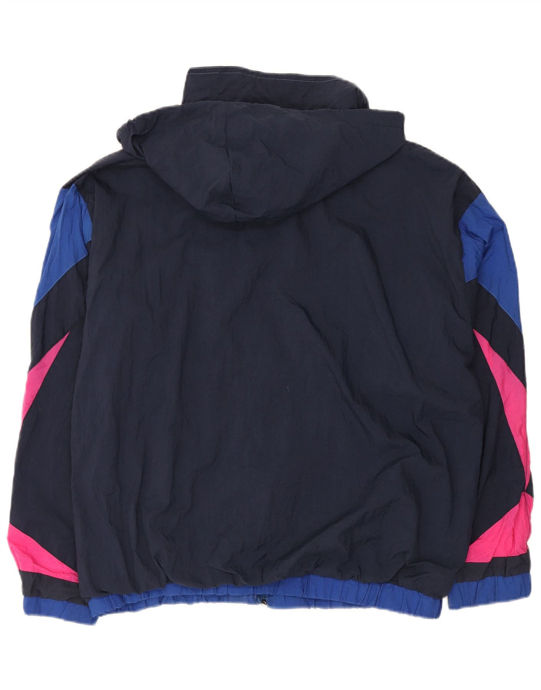 Vintage hombres con capucha chándal chaqueta superior XL multicolor colorblock