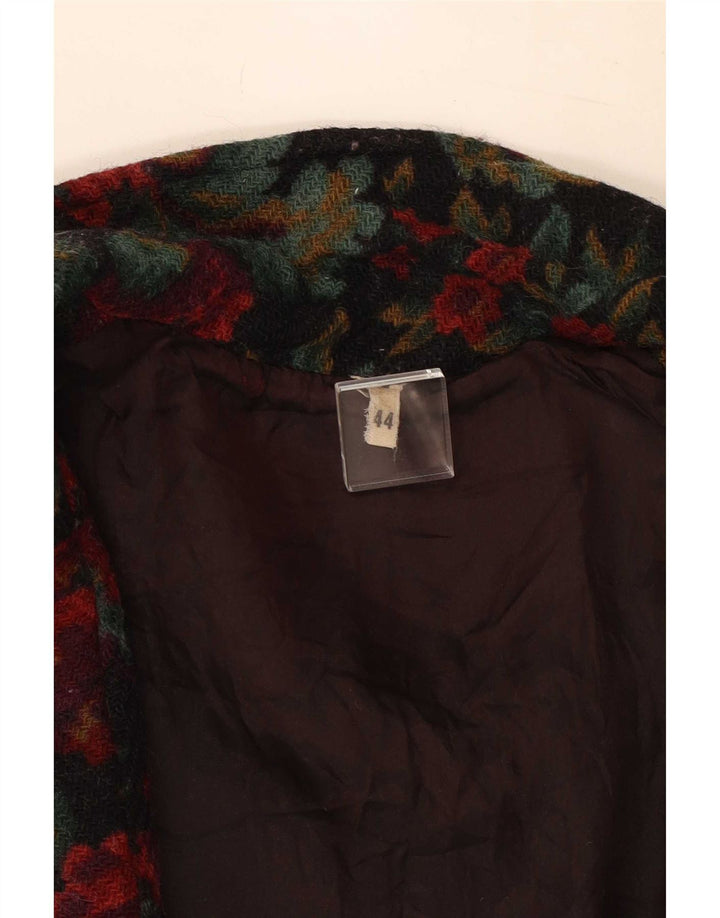 Vintage mujer 1 botón Blazer chaqueta IT 44 medio multicolor floral