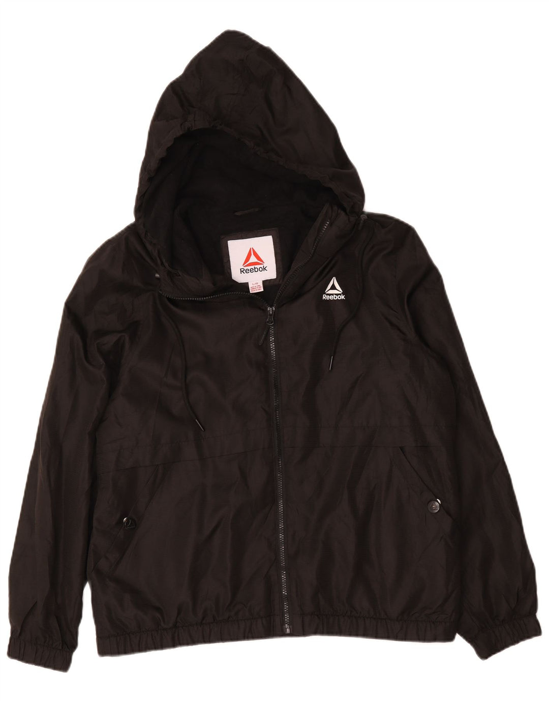 Reebok Chaqueta bomber con capucha para hombre UK 40 Large Poliéster negro