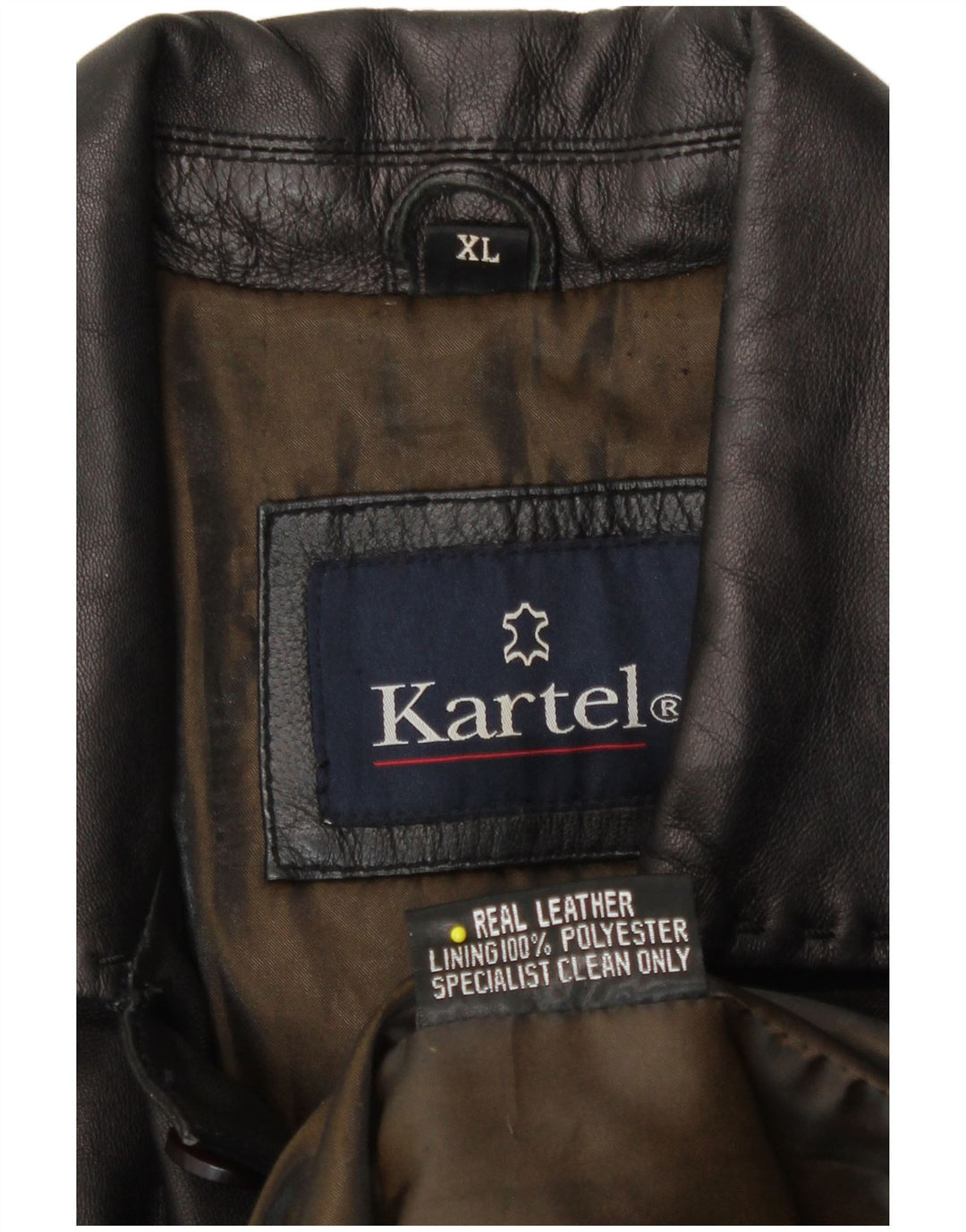 Kartel Chaqueta de cuero para hombre UK 42 XL Cuero negro