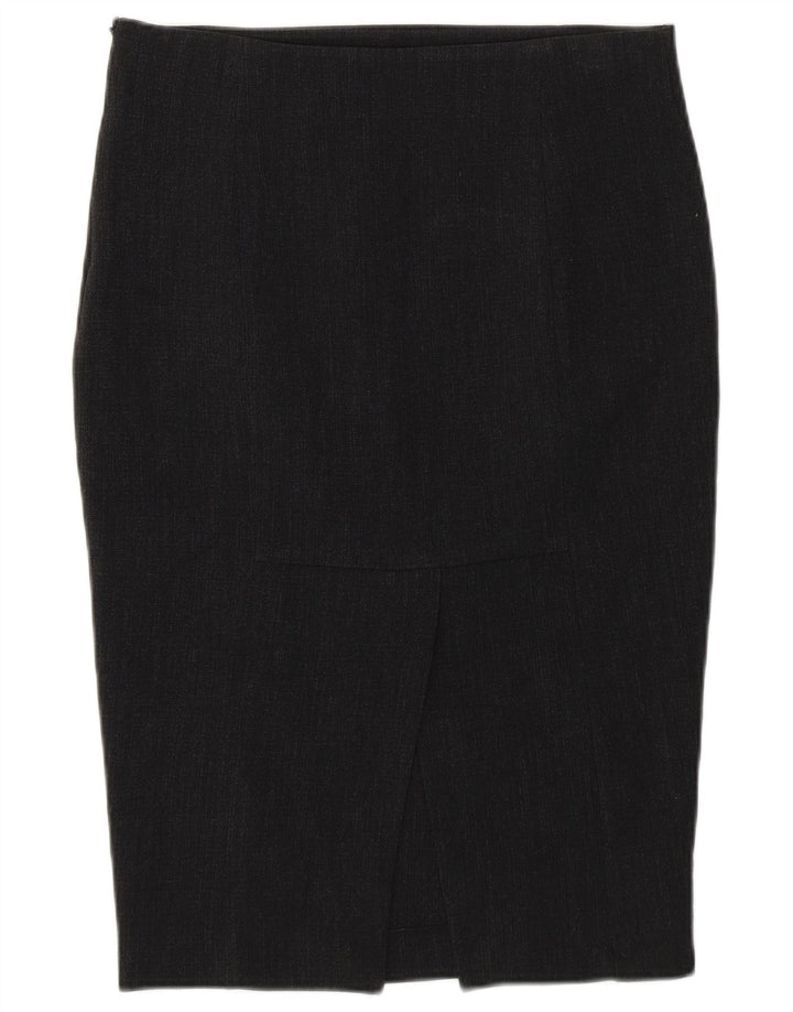 Falda Lápiz Zara Mujer Mediana W28 Poliéster Gris