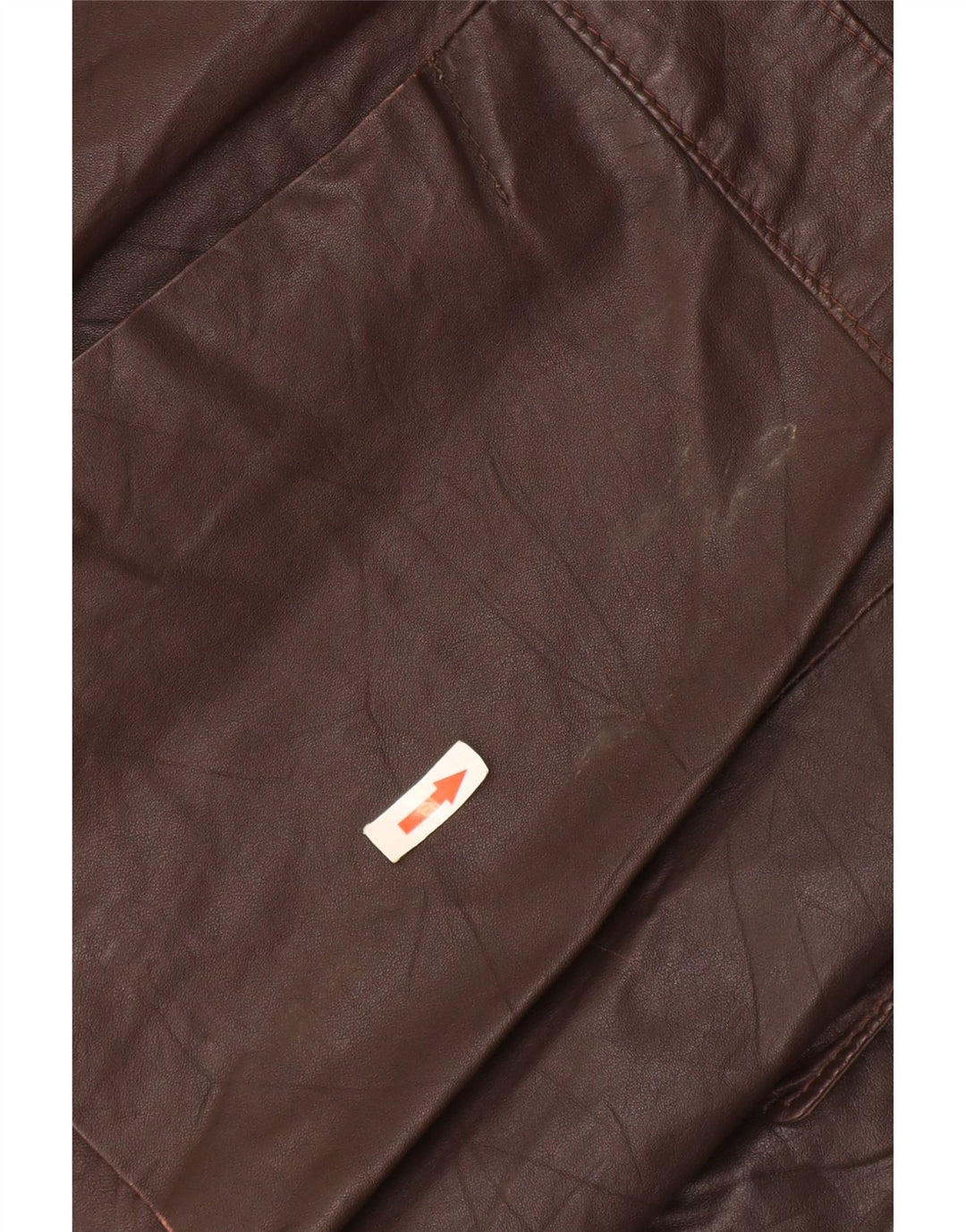 Vintage mujer 2 botones cuero Blazer chaqueta Reino Unido 12 marrón medio