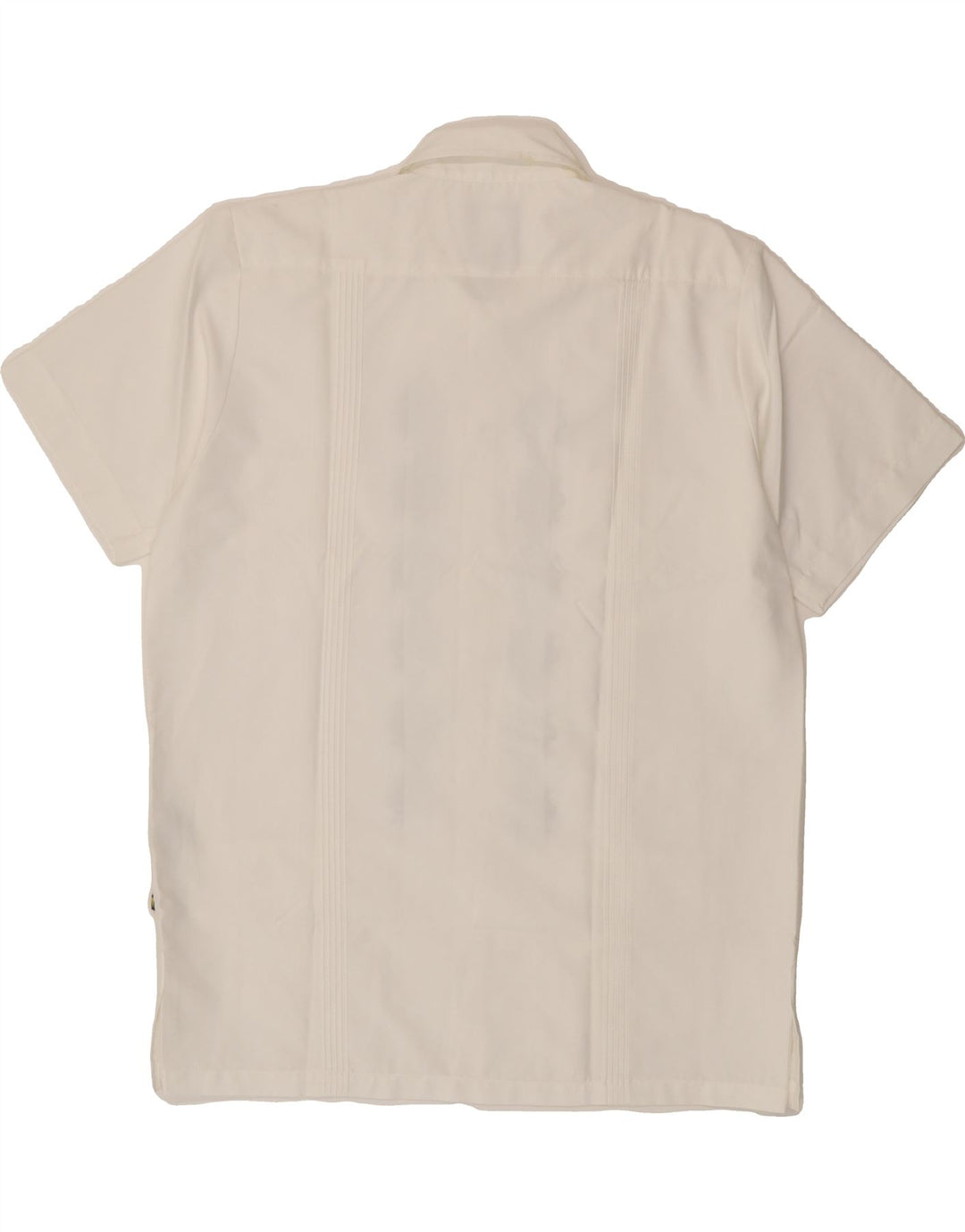 SMOG Mens Short Sleeve Shirt Medium White Floral Polyester Vintage Smog and Second-Hand Smog from Messina Hembry 