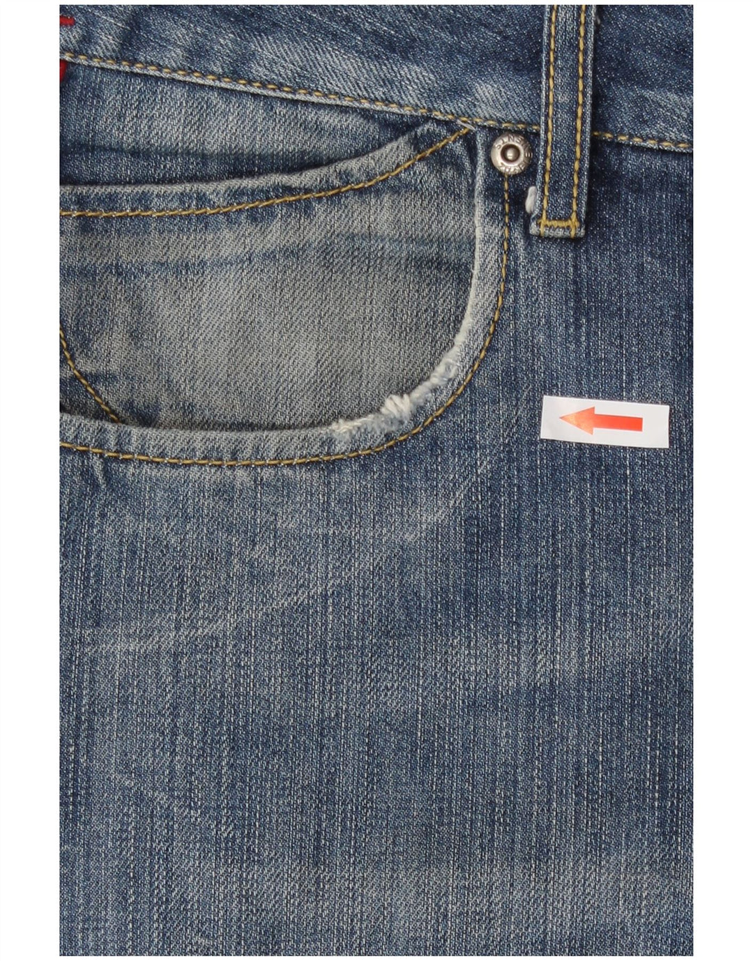 Zu Elements Vaqueros rectos desgastados para hombre W36 L35 Algodón azul