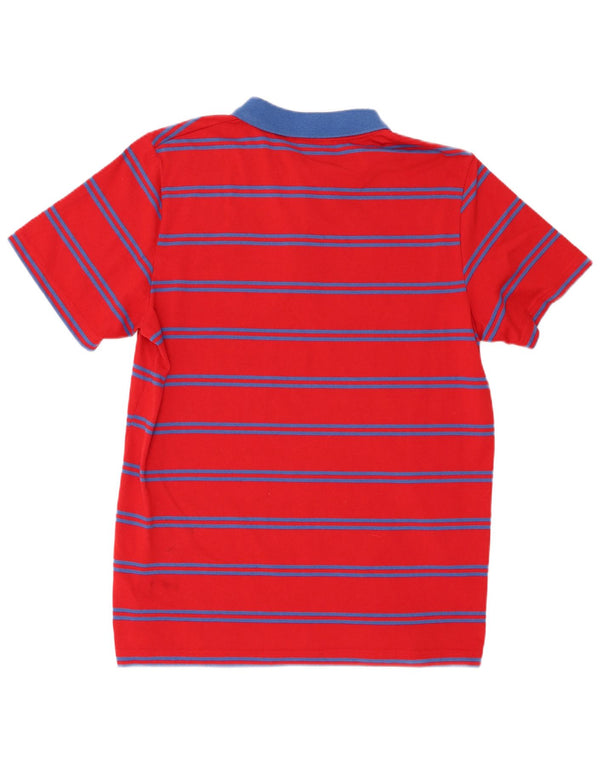 Sergio Tacchini Mens Polo Shirt Large Red Striped Polyester