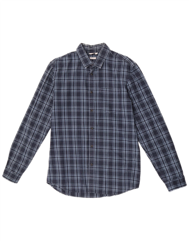 Jack & Jones Hombre Camisa De Franela Slim Fit Cuadros Azul Marino Medio