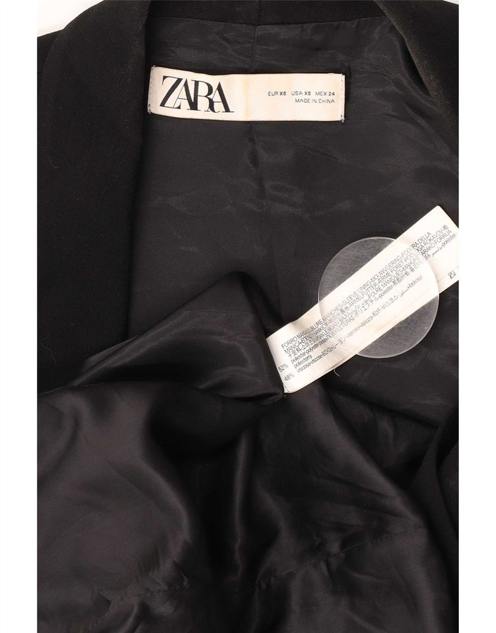Zara Mujer Chaqueta Blazer Extragrande UK 6 XS Poliéster Negro