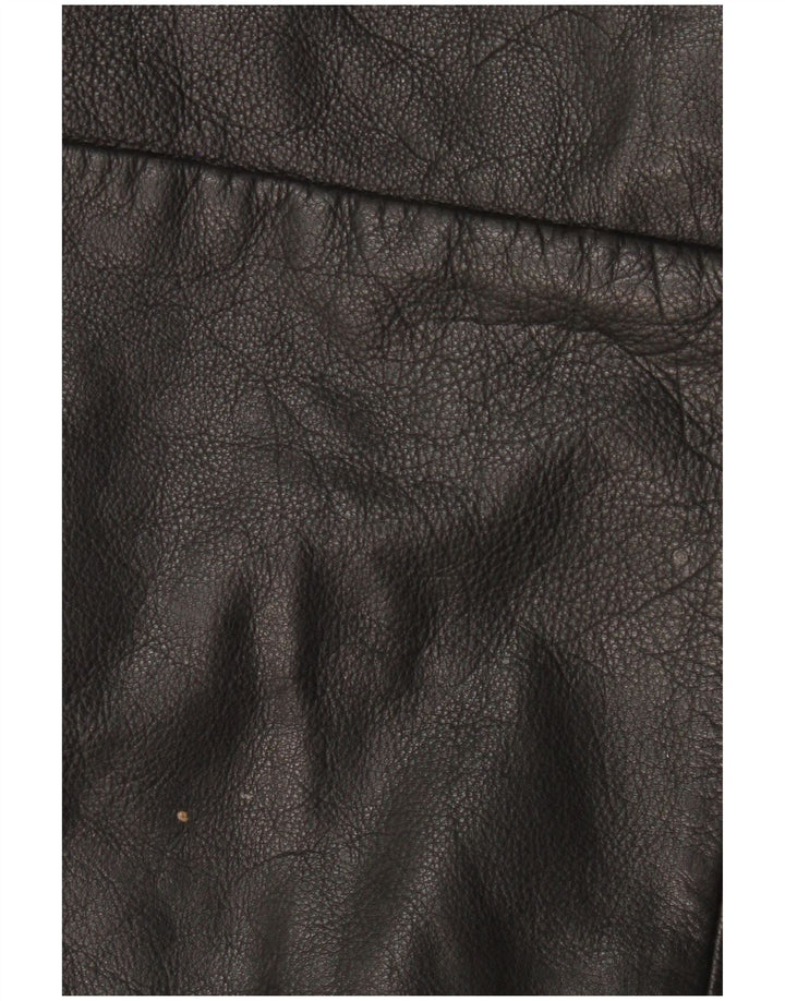 Izzi Chaqueta de cuero para mujer UK 44 Mediana Negro