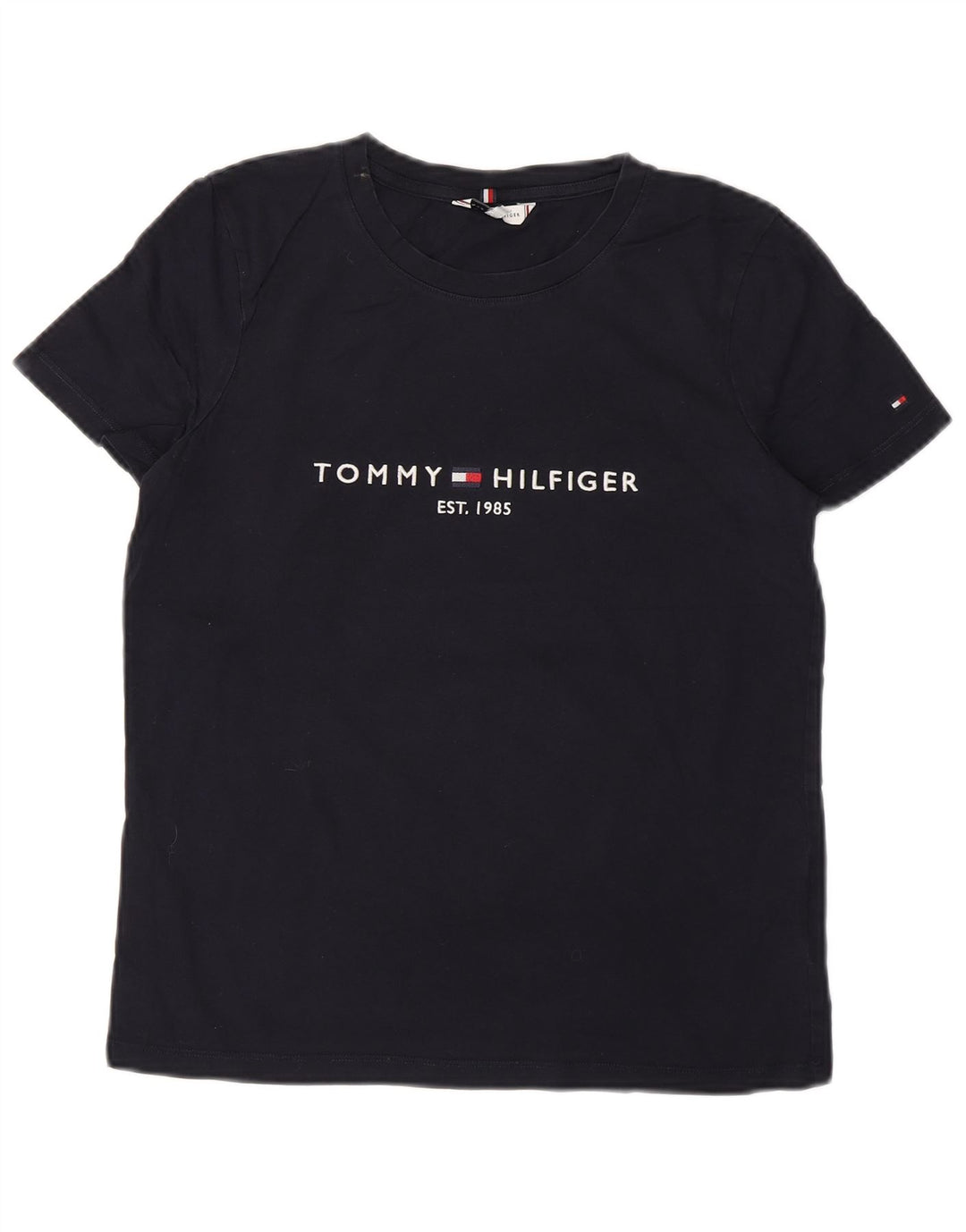 TOMMY HILFIGER Camiseta gráfica para mujer Top UK 12 Medium Azul marino Algodón