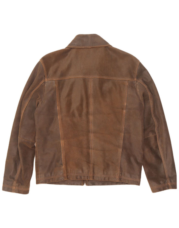 S.Oliver Chaqueta de cuero para hombre UK 38 Marrón medio
