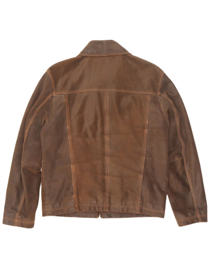 S.Oliver Chaqueta de cuero para hombre UK 38 Marrón medio