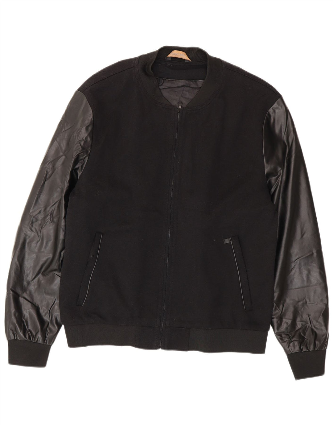 Zara Hombre Cazadora Bomber ES 42 XL Poliéster Negro