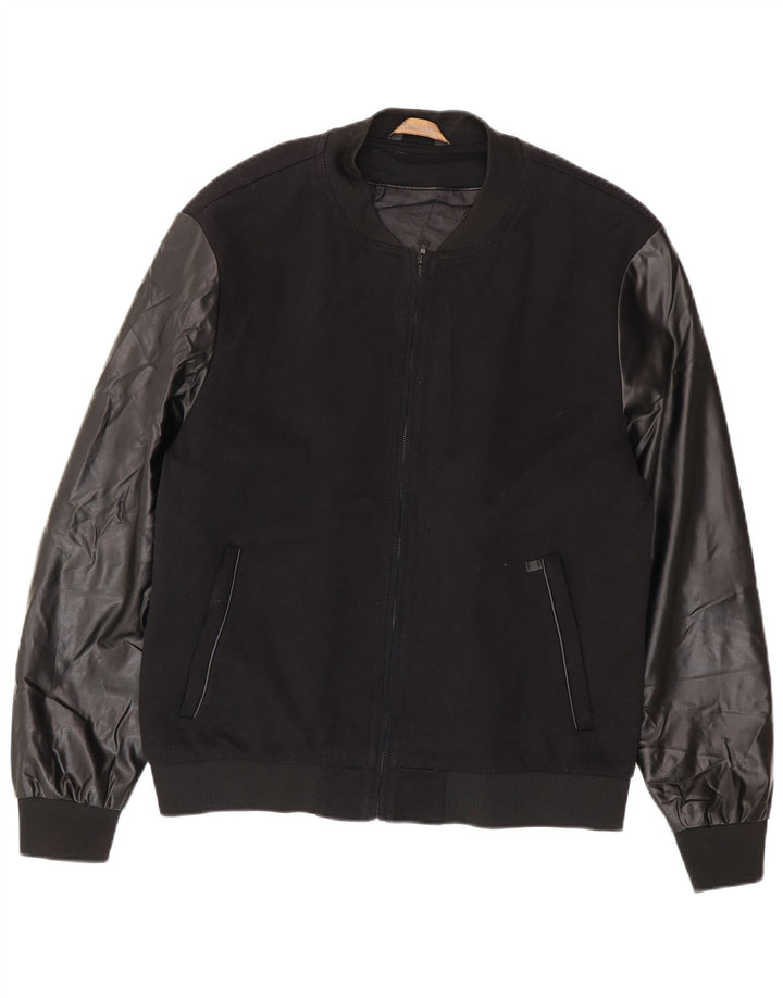 Zara Hombre Cazadora Bomber ES 42 XL Poliéster Negro