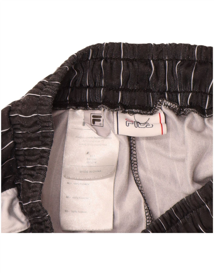 Fila Pantalones de chándal para mujer UK 10/12 Medium Negro Poliéster a rayas