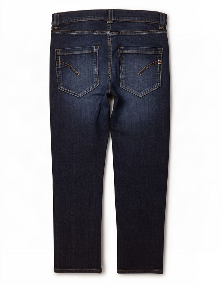 Vaqueros Mujer Dondup Rectos W34 L25 Azul Marino Algodón