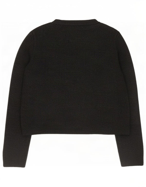 Zara Mujer Crop Cardigan Suéter UK 10 Small Gris Acrílico