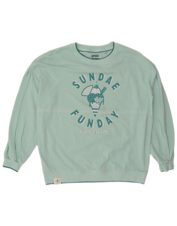 Fat Face - Sudadera extragrande con gráfico para mujer, talla 40, talla M, color turquesa