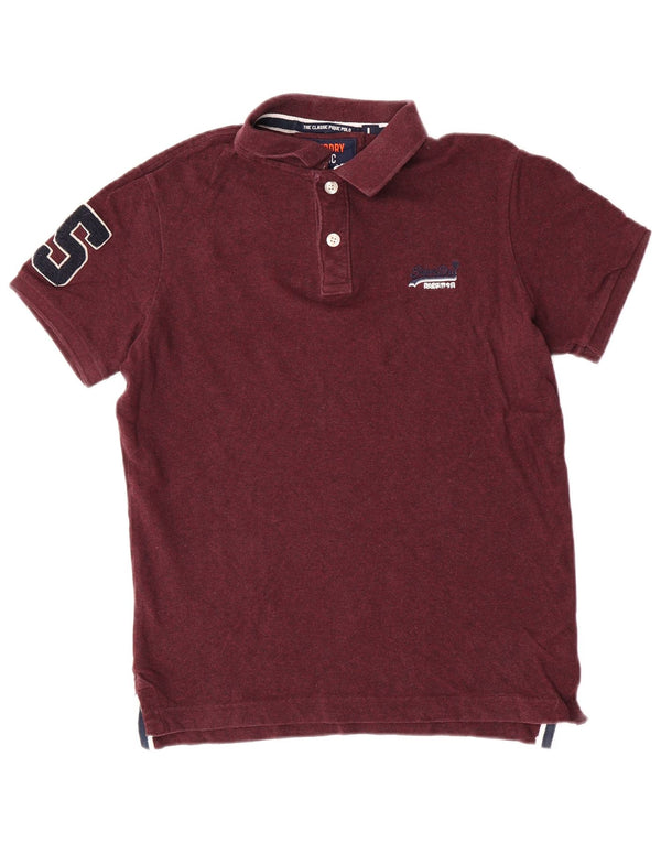 Superdry Polo Slim Fit De Manga Corta Para Hombre De Algodón Burdeos Grande