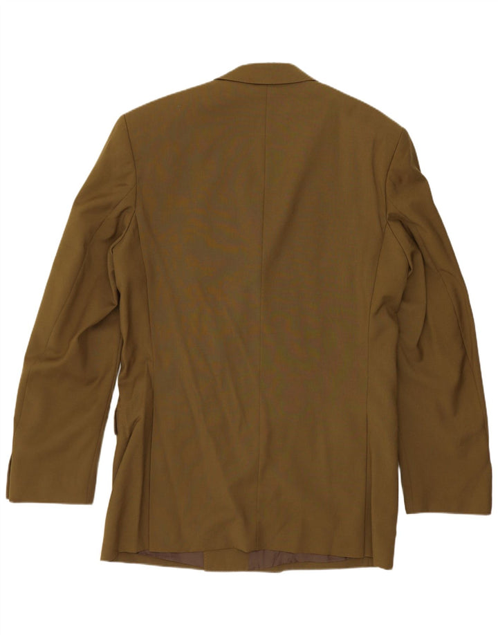 Vintage hombres doble pecho Blazer chaqueta Reino Unido 38 medio caqui nueva lana