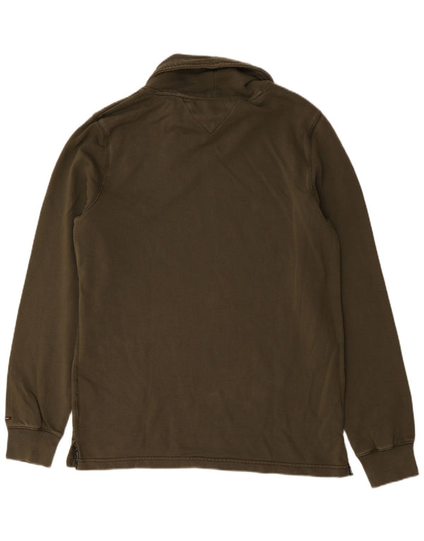 Tommy Hilfiger Sudadera Estampada con Cuello Redondo para Hombre Jumper XL Algodón Caqui
