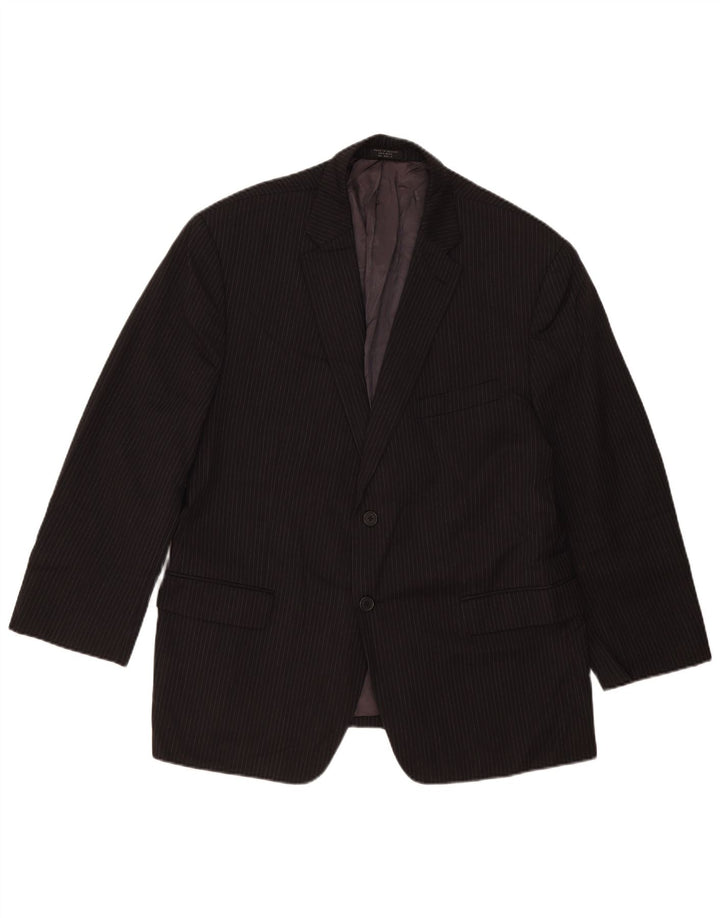 Tommy Hilfiger Chaqueta tipo blazer de 2 botones para hombre Reino Unido 40 Grande Lana a rayas negras