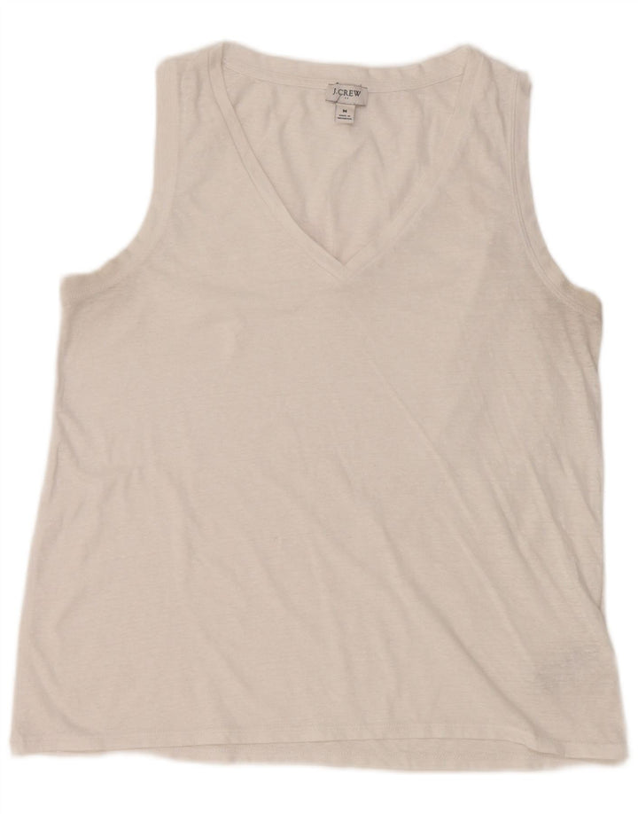 J. CREW Camiseta sin mangas para mujer UK 12 Algodón blanco mediano