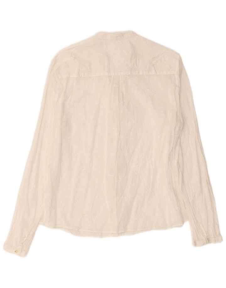 Camisa Mujer Massimo Dutti EU 44 XL Blanco Roto Floral