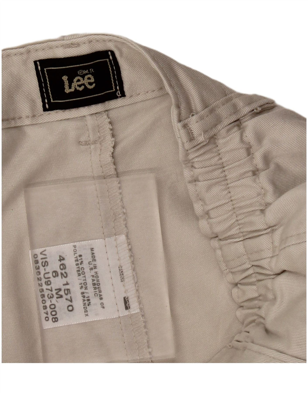 LEE Pantalones cortos chinos pegados para mujer US 6 Medium W26 Gris Algodón