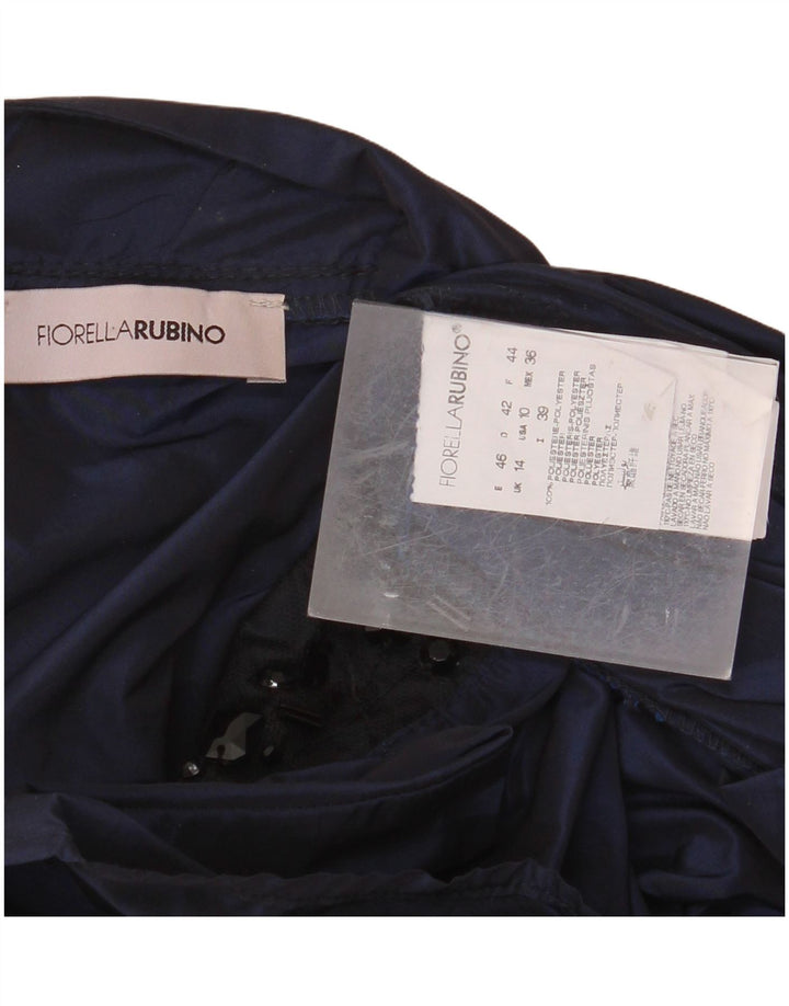 FIORELLA RUBINO Vestido recto para mujer UK 40 Grande Poliéster azul marino
