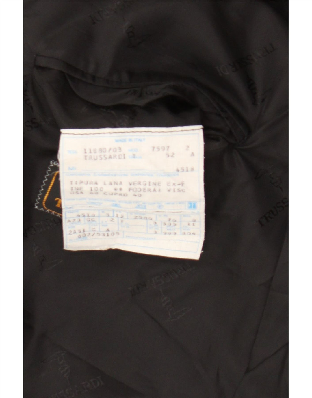 Trussardi Chaqueta Blazer De Doble Botonadura Para Hombre IT 52 XL Lana Virgen Negra