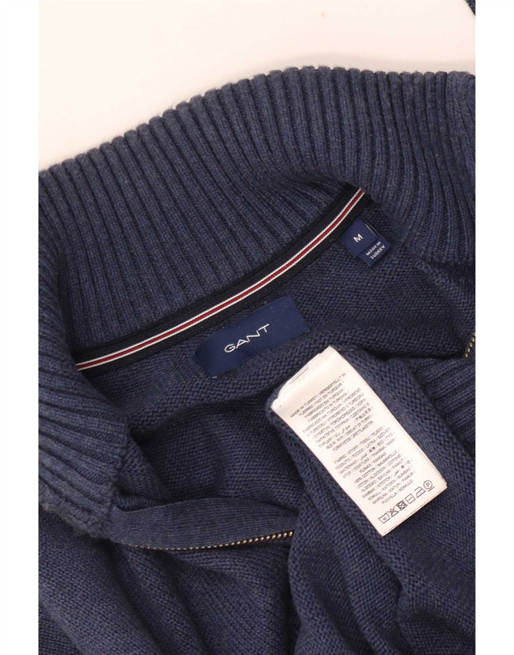 Gant Jersey De Cuello Con Cremallera Para Hombre Jersey De Algodón Azul Marino Mediano