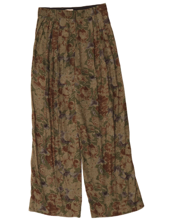 Jigsaw Pantalones casuales de cintura alta para mujer UK 8 Small W28 L30 Green Floral