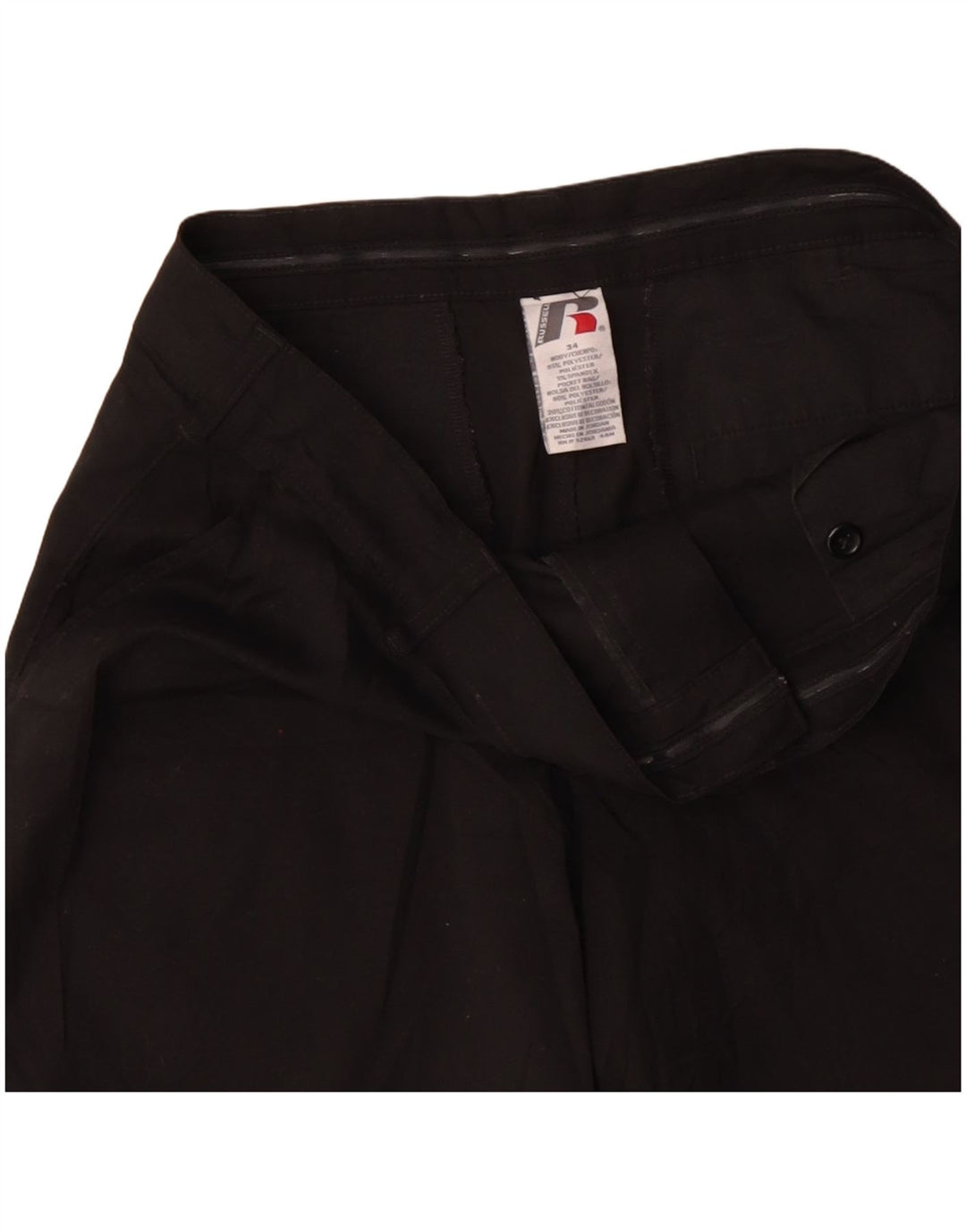 RUSSELL ATHLETIC Pantalones cortos chinos para hombre W34 Poliéster negro grande