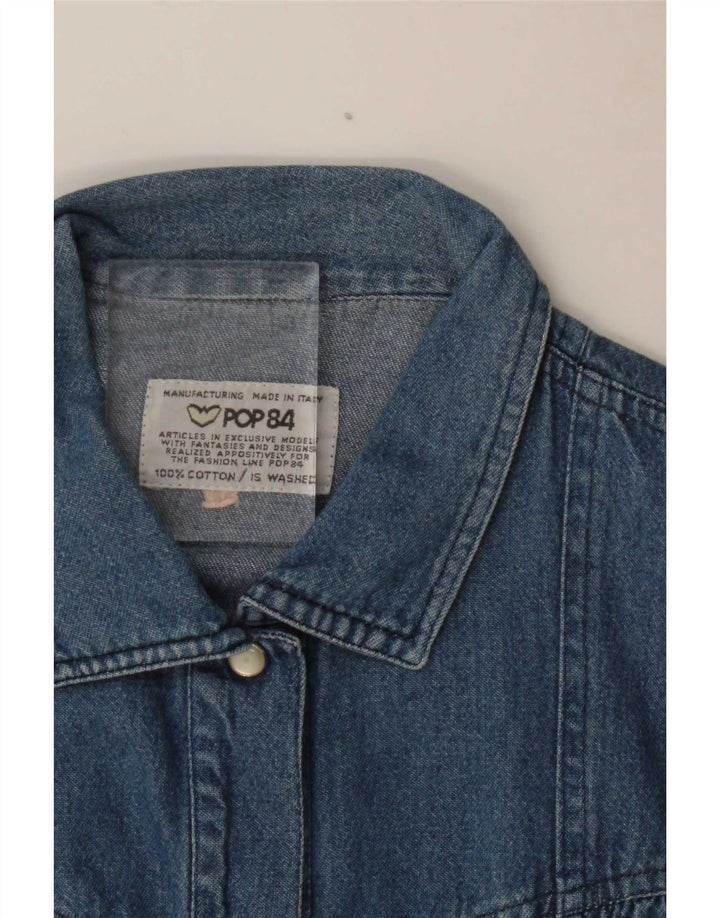 POP 84 Camisa vaquera extragrande para mujer UK 44 Algodón azul medio