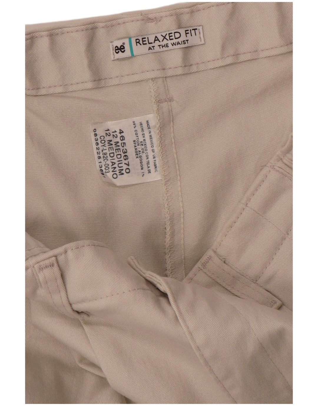 Lee Pantalones casuales cónicos para mujer US 12 Large W32 L32 Algodón beige