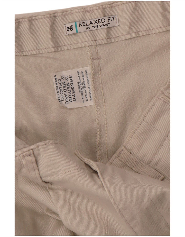 Lee Pantalones casuales cónicos para mujer US 12 Large W32 L32 Algodón beige