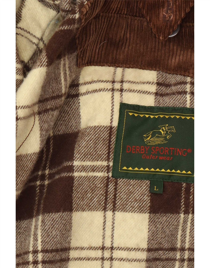 Derby Chaqueta de algodón encerado para hombre UK 40 Large Brown