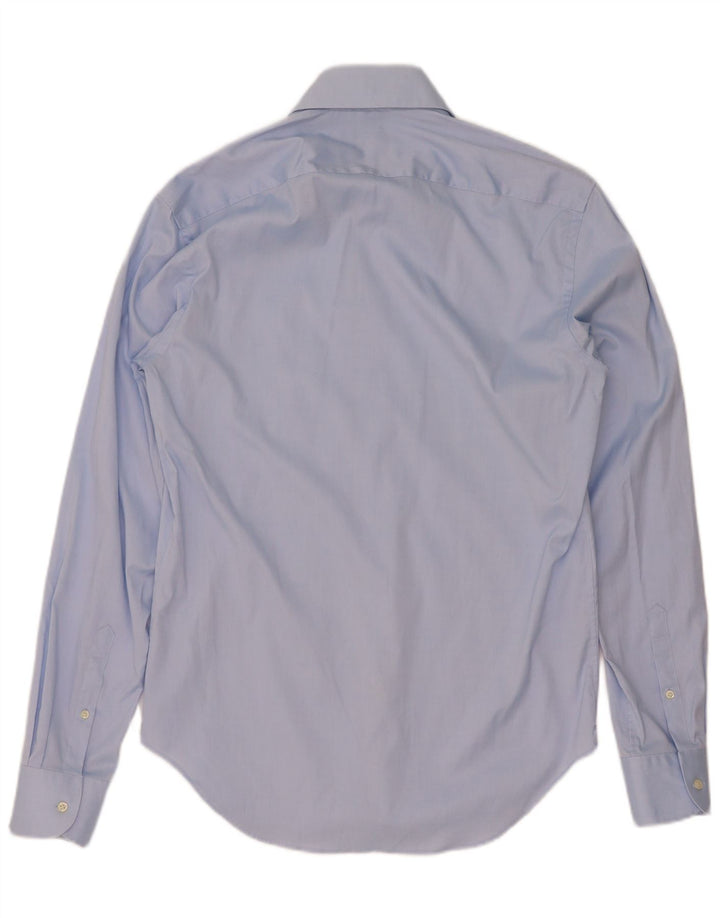 Boggi Camisa Custom Fit Hombre Talla 39 Algodón Azul Medio