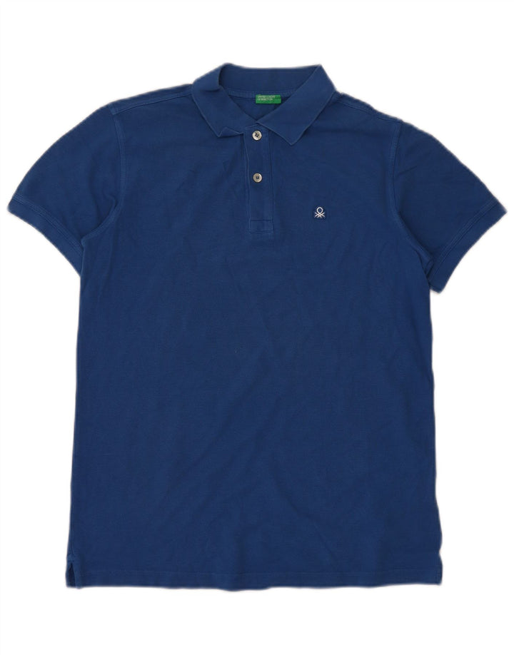 BENETTON Polo Niño 13-14 Años 3XL Azul Algodón