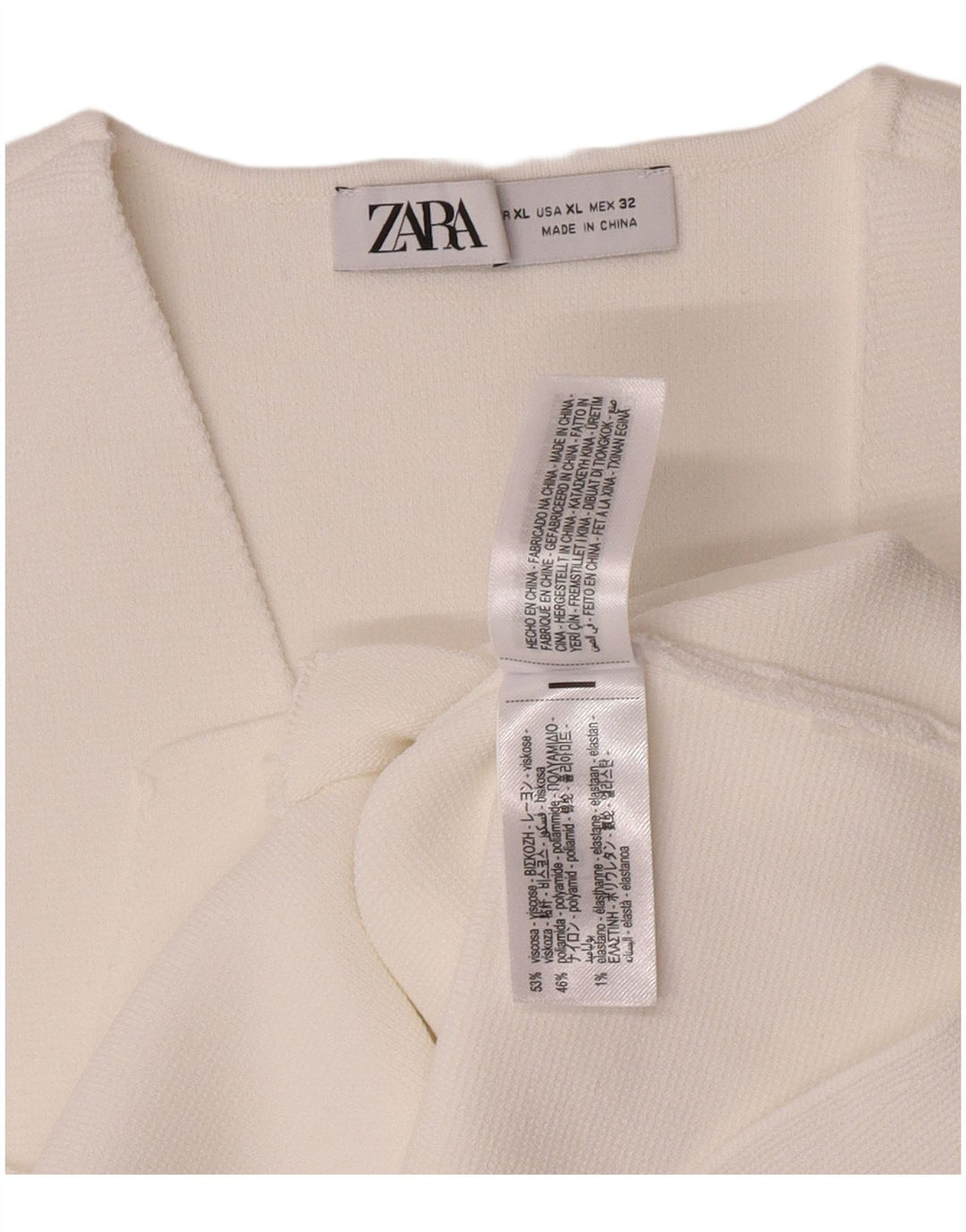 Chaleco Zara Mujer ES 40 XL Viscosa Blanco